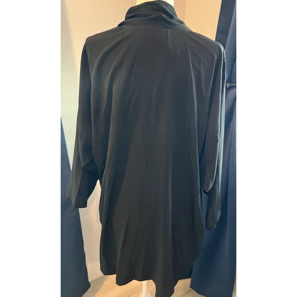 VNTG OSCAR De La RENTA P/S Swimwear BLACK ClassicCover Up Cruise Loungewear 80's